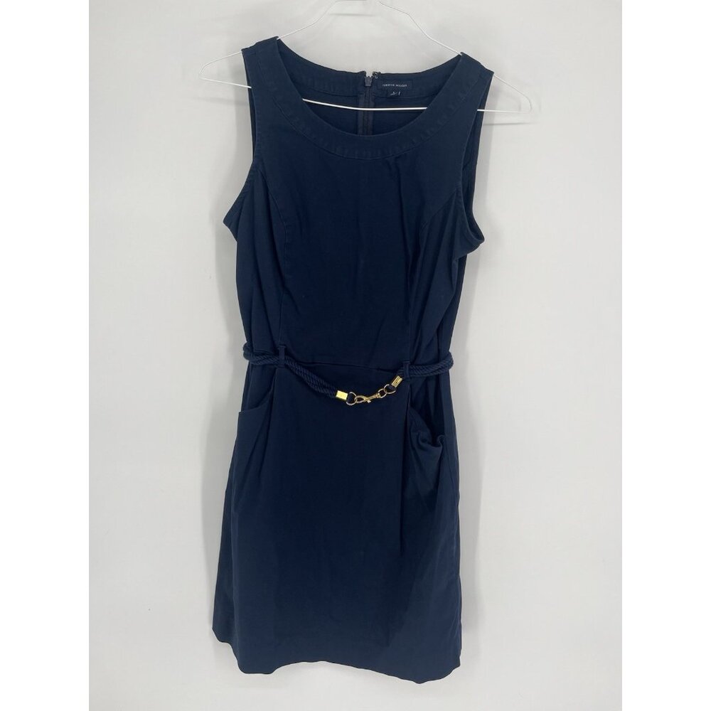 Tommy Hilfiger ladies nautical dress, size 6, Blue, blue rope belt.